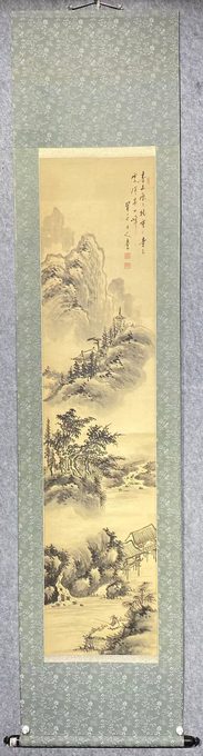 翠谷南画水墨山水（立轴）