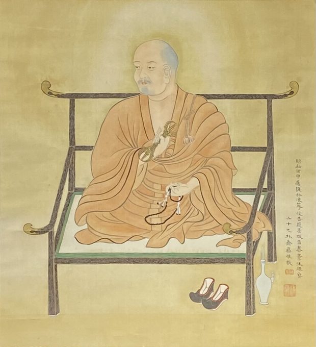 昭和时期 绢本弘法大师(空海)密教肖像立轴