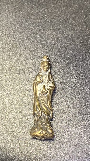 迷你黄铜净瓶观音小造像