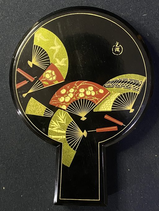 光琳款团扇形莳绘砚箱(文房砚盒)
