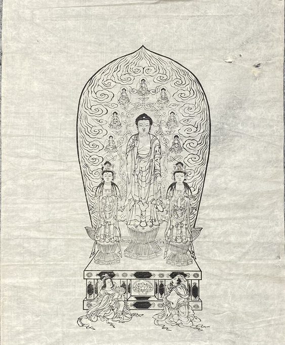 善光寺 一光三尊阿弥陀如来图 (画片)