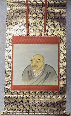 清香谨写 亲鸾圣人御影 绢本手绘挂轴