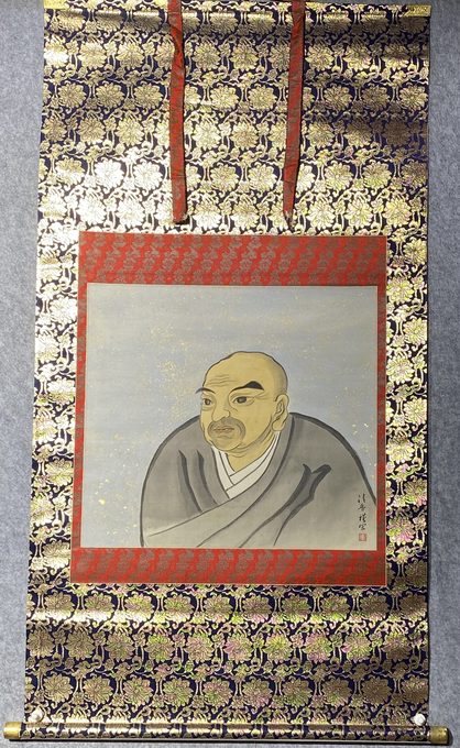 清香谨写 亲鸾圣人御影 绢本手绘挂轴