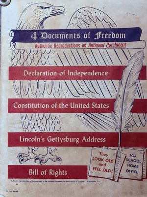 1956《4 Documents of Freedom》美国四大自由文献仿古羊皮纸复刻套装