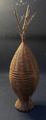 手工老竹编鱼形花器