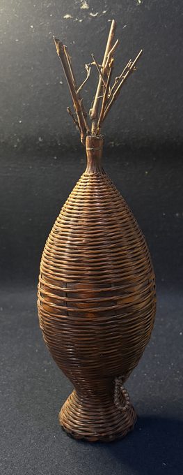 手工老竹编鱼形花器