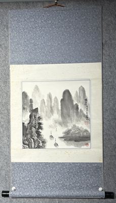 水墨漓江行山水立轴