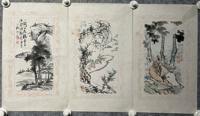 南画三联诗意小品｜幽居·骑驴寻诗·桐阴读老