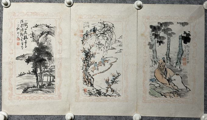 南画三联诗意小品｜幽居·骑驴寻诗·桐阴读老