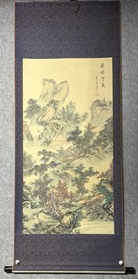 泉桥会友 山水立轴