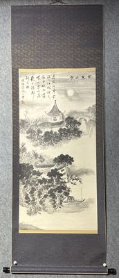 凤石 寒山寺山水立轴