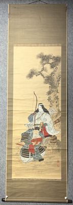 神功皇后传说图 纸本立轴