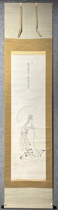 水墨观音菩萨像立轴