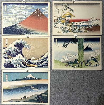 葛饰北斋 富岳三十六景 精选5幅套装 复刻木版画