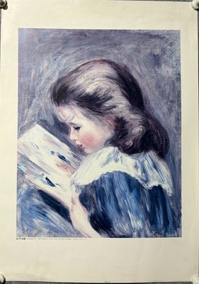 雷诺阿《读绘本的少女》展会复刻版画