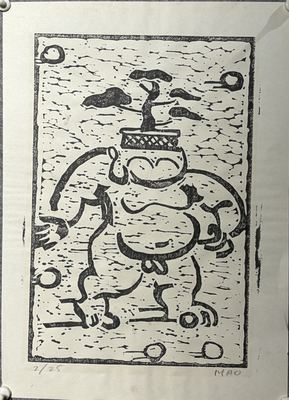 MAO 大黑天福神 限量木刻版画 2/25