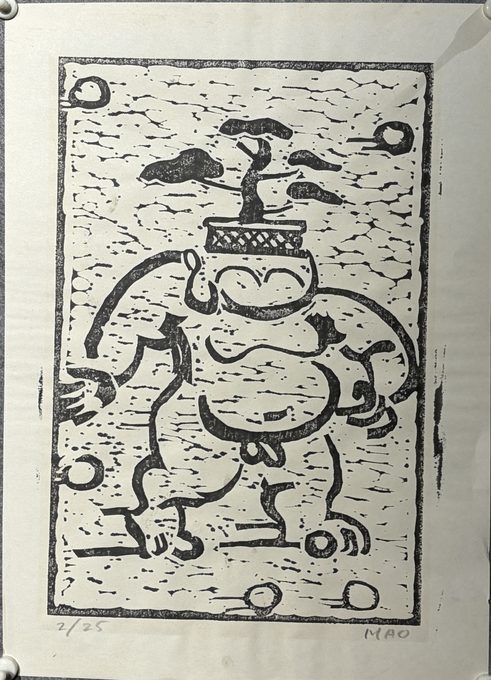 MAO 大黑天福神 限量木刻版画 2/25