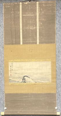 富士山雪景图立轴