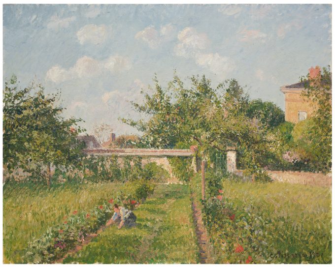 Le Pré et la Maison d'Éragny, Femme Jardinant