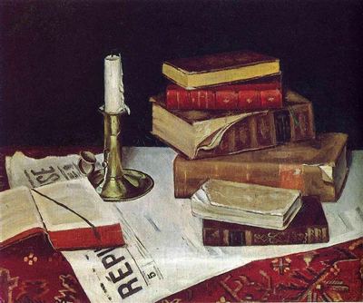 Still Life with Books and Candle (1890)