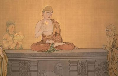 Mahakasyapa Smiling at the Lotus Flower (1897)
